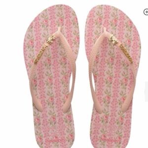 LoveShackFancy x Havaianas Pink Floral Flip Flops